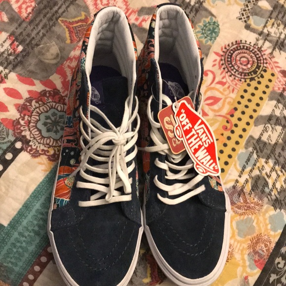 Blue Hightop Vans w/ Aquatic Design - Picture 2 of 4